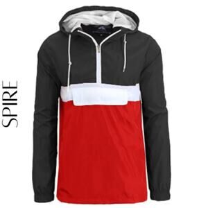 SPIRE Men’s Classic Windbreaker Pullover W/ Attached Hood, L